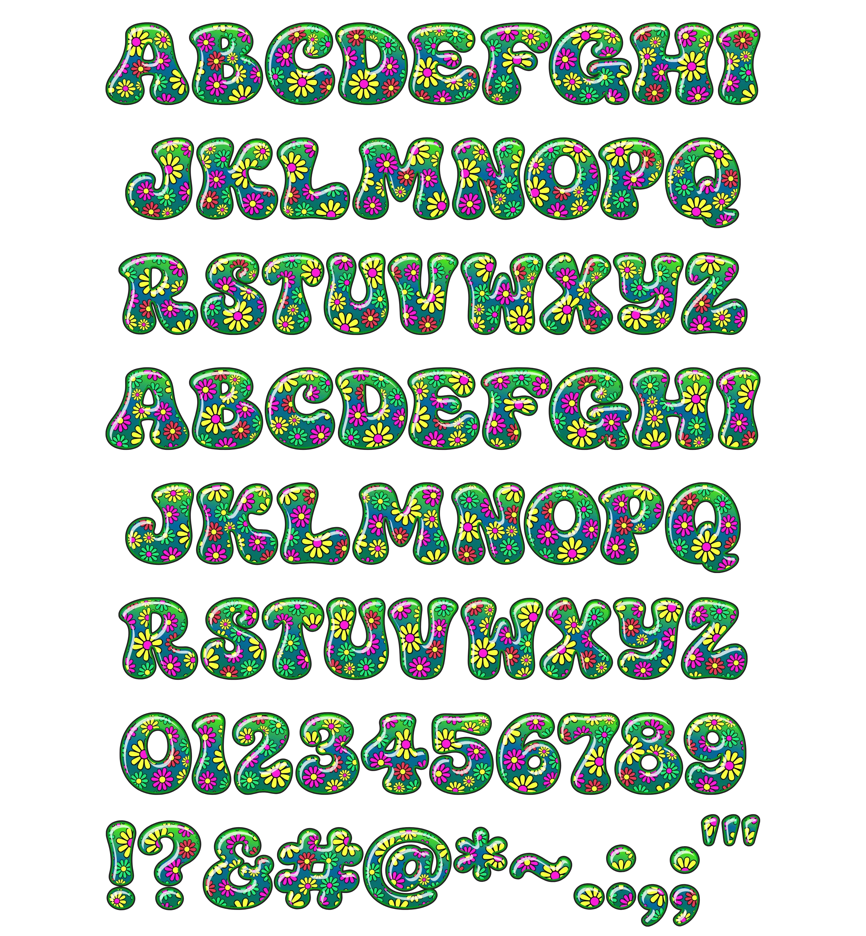 Latin Alphabet & Numbers (A-Z, a-z, 0-9) for CS-Flowerpower-02
