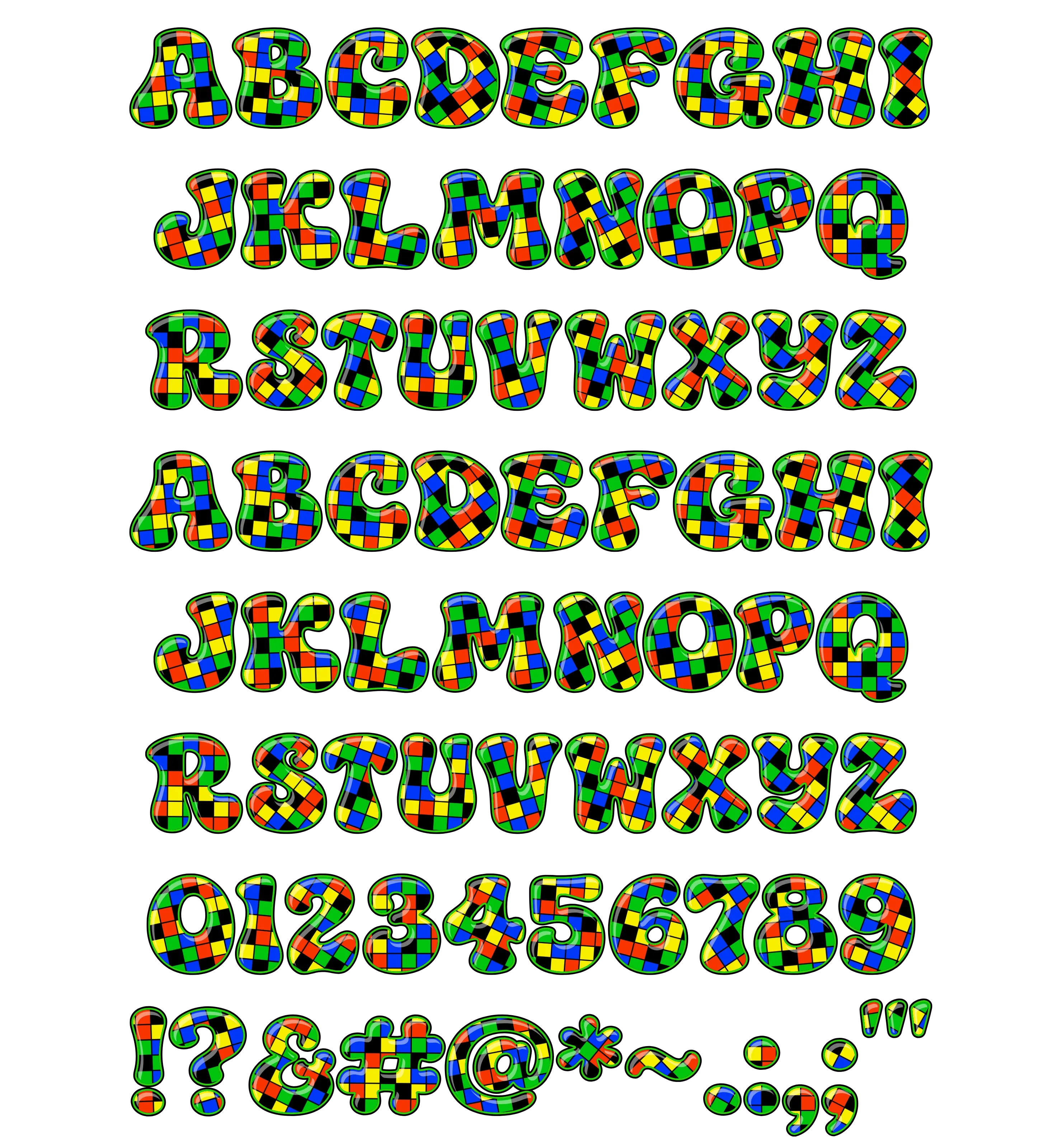 Latin Alphabet & Numbers (A-Z, a-z, 0-9) for CS-Retro-Gaming-1