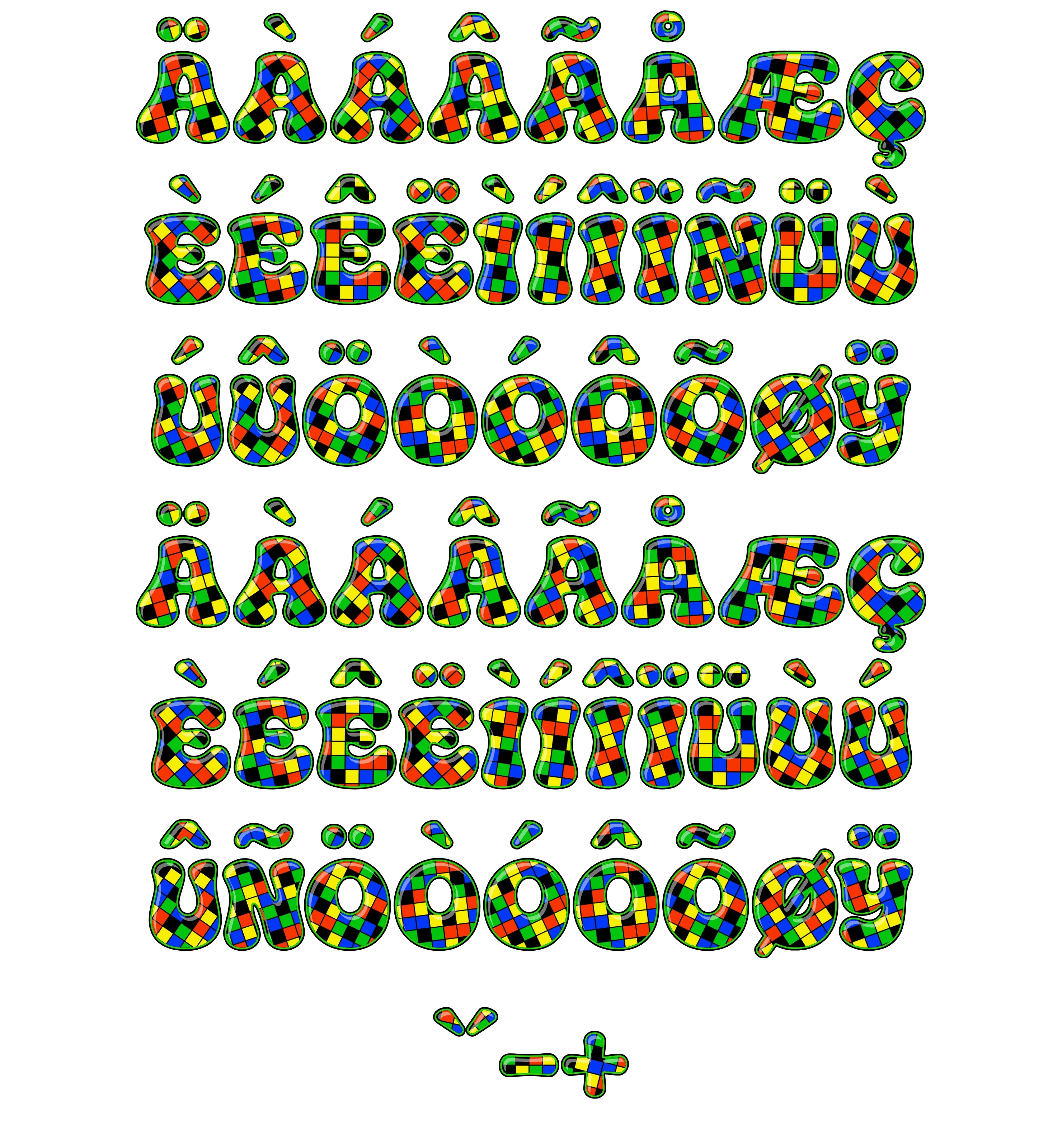 Extended Glyphs & Punctuation (EU Characters, Specials, Symbols) for CS-Retro-Gaming-1