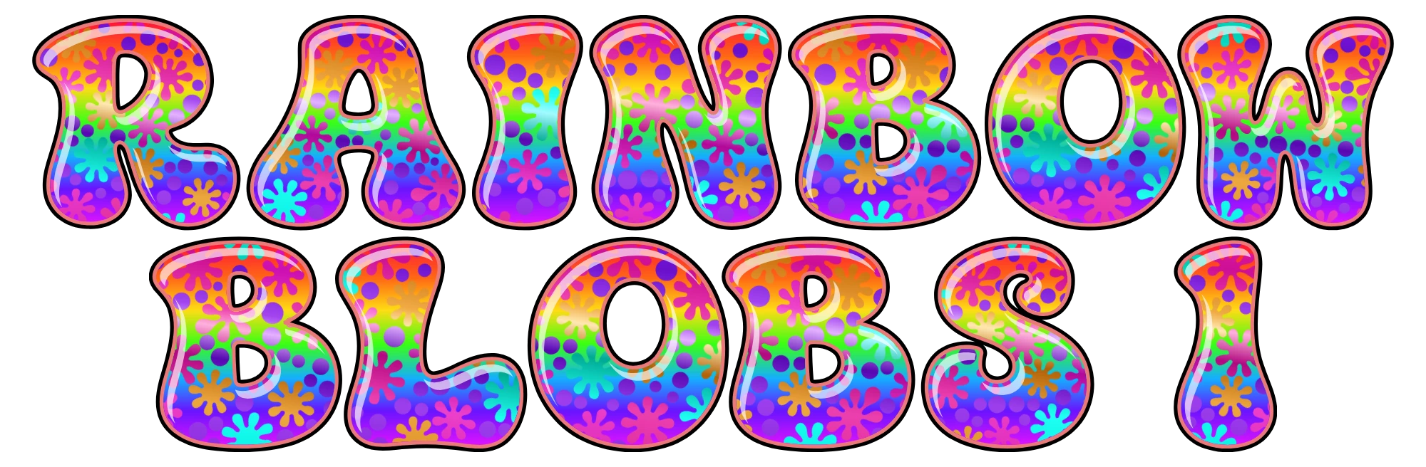 Typeface poster preview for the CS-Rainbow-Blobs-1 font